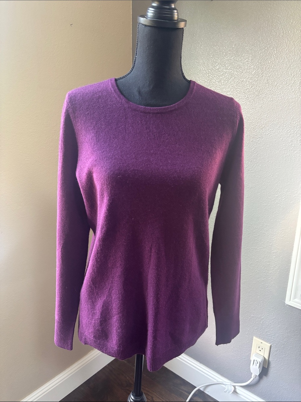 Talbots Cashmere Plum Crewneck Sweater